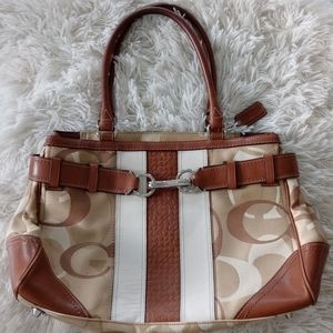 Coach signature khaki large satchel